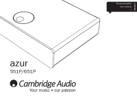 Cambridge Audio Azur 551P - Owners manual
